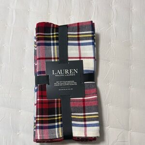 Lauren Ralph Lauren NWT  Set of 4 Tartan Dinner Napkins